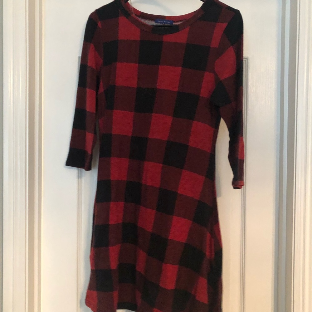 Plaid Knee Length Dress